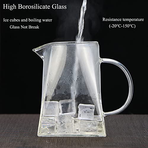 VUCATIN Square Glass Tea Pot, Borosilicate Glass Teapot, Loose Leaf Tea Kettle, 950 ml Borosilicate Glass Heat Resistant Clear Leaf Teapot with Infuser Strainer for Microwavable and Stovetop Safe