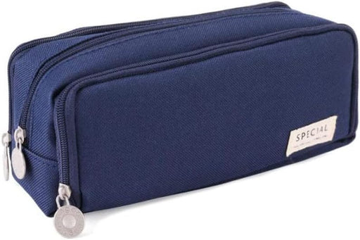 MISTHO Big Capacity Pencil Case 3 Compartment Pencil Pouch Pouch Pen Case Simple Stationery Bag School College Office Organizer for Teens Girls Boy Men Women Adults Student (Navy)