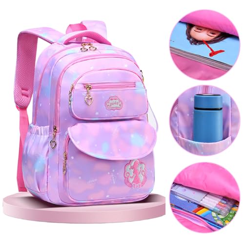 TOMVAES Kids Backpack for School Girls,Cute Lightweight Preschool Backpack for Toddlers Boys Girls Toddler Backpack With Cute Pendant