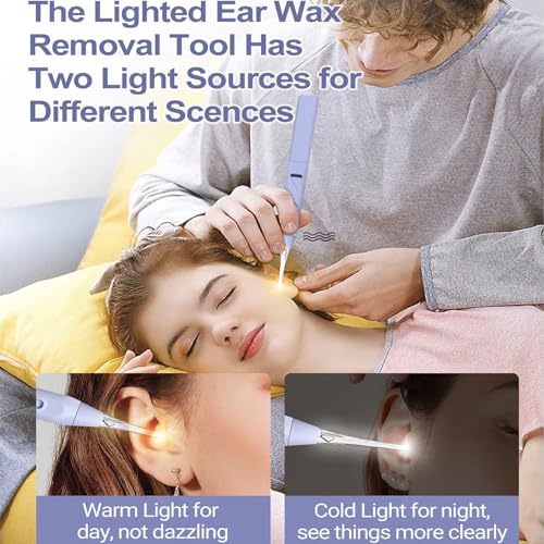 Joyzzz Ear Wax Removal Tool, Ear Cleaning Tool with USB Charging, Ear Wax Remover with Light Kids, Ear Cleaner with Built-in Storage Space, Upgraded Ear Wax Removal with Light for Kids & Adults