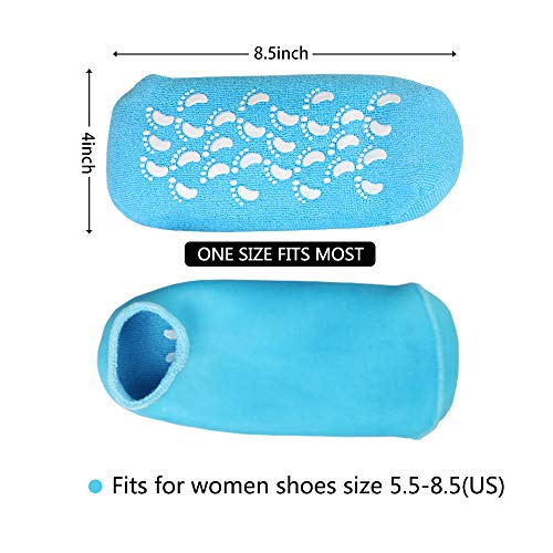 Moisturizing Socks, Gel Socks Soft Moisturizing Gel Socks, Gel Spa Socks for Repairing and Softening Dry Cracked Feet Skins, Gel Lining Infused with Essential Oils and Vitamins - Assorted Color