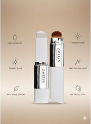 ZAVELYN Korean Color Changing Foundation Stick with Built-in Brush, V White Medium to Full Coverage Makeup, Dewy Finish, Paraben-Free BB CC Cream Hybrid, Natural 202