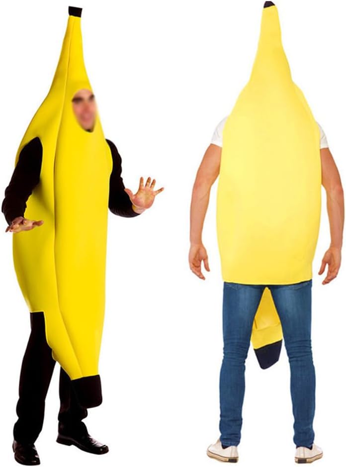 Banana Costume For Adult, Carnival Clothing Jumpsuit Banana Costume For Halloween Christmas Carnival Party (L)