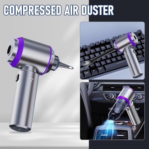 KASTWAVE Car Vacuum Portable Cordless 20000PA High power Mini Vacuum Cleaner 4-in-1 Compressed Air Duster & Air Blower & Pump Hand Held Vacuum with Brushless Motor for Car, Home, Office, Pet, Camping