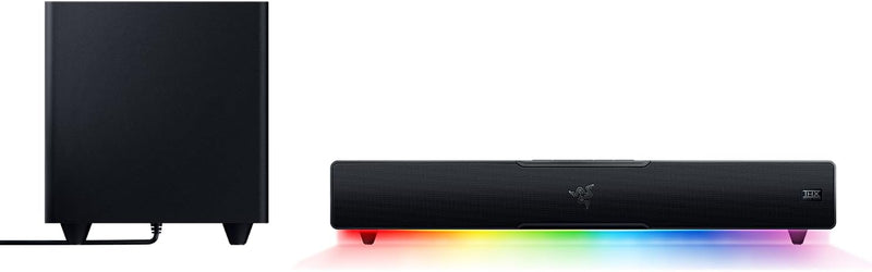 Razer Leviathan V2 X PC Gaming Soundbar, Compact Design, Chroma RGB, USB Type C Power and Audio Delivery, Bluetooth 5.0, for PC, Laptop, Smartphones, Tablets & Nintendo Switch - Black - Black Leviathan V2