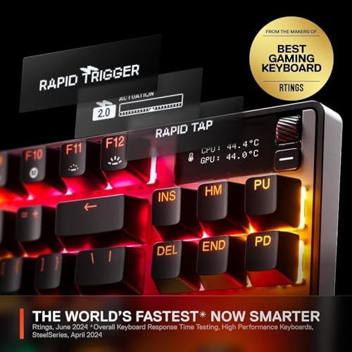 SteelSeries Apex Pro TKL Gen 3 - OmniPoint 3.0 HyperMagnetic Switches - Adjustable Actuation - Rapid Trigger - Game-Ready Presets - Protection Mode - Rapid Tap/SOCD - OLED - US Layout (QWERTY)