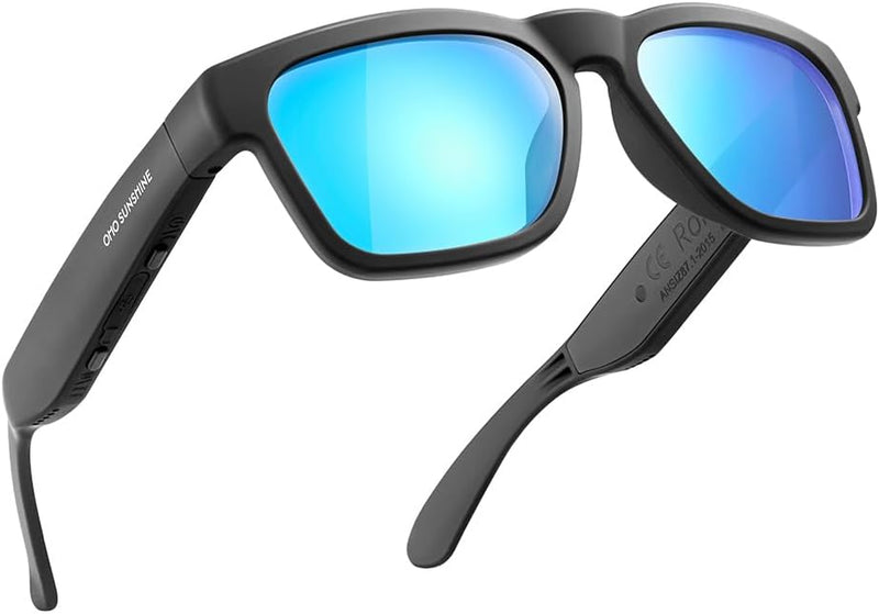OhO sunshine OhO Bluetooth Sunglasses,Voice Control and Open Ear Style Smart Glasses Listen Music and Calls with Volume UP and Down,Bluetooth 5.0 Audio Glasses and IP44 Waterproof, unisex-adult