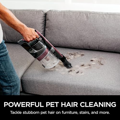 Shark IZ362H Anti-Allergen Cordless Lightweight Stick Vacuum with Self-Cleaning Brushroll, PowerFins, Removable Handheld, Crevice, Upholstery, Anti-Allergen, Pet Multi-Tool, Flex, 40 min runtime, Red