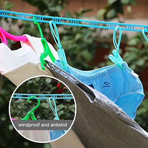 ZLXFT Windproof Clothesline, Non-Slip Clothesline, Nylon Clothesline, Portable Travel Clothesline, for Camping Hangers Indoor and Outdoor Use