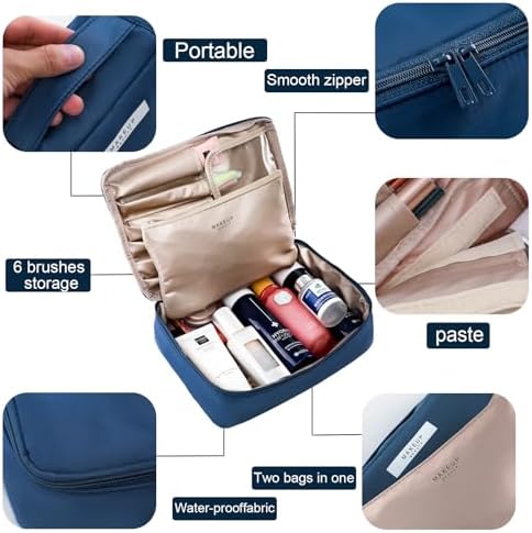 Queboom Travel Makeup Bag Cosmetic Bag Makeup Bag Toiletry bag for women and girls