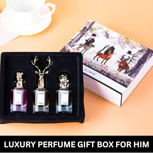 Men Perfume Set Eau De Parfum, Perfume Gift Set for Men, 3x25ml Long-Lasting Man Parfum Luxury Cologne Set for His Birthday, Dating, Fresh Fragrance Perfume Box Gift Set For Him, Husband, Boyfriend