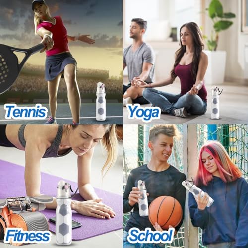 Aputue Spray Water Bottle Kids, 590ml Leakproof Bpa Free Misting Water Bottle, Kids Cool Misting Water Bottles, Suitable for Cycling and School, Safe and Non-toxic Spray Cooling Bottle