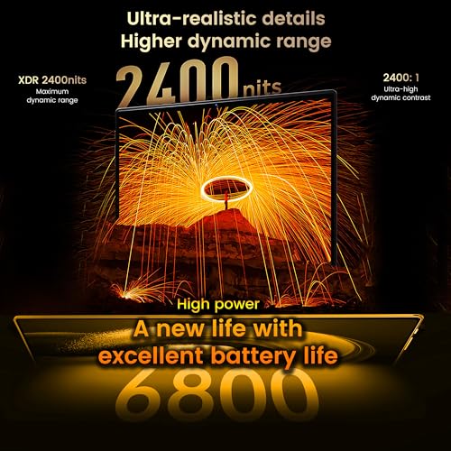 X-Prime S25 Ultra 10.1" Android 15 Tablet with Keyboard & Mouse | 5G + WiFi | HD+ AMOLED Display 3000x1440 | Dual SIM | Dual Camera | Google Meet & Zoom (Blue)