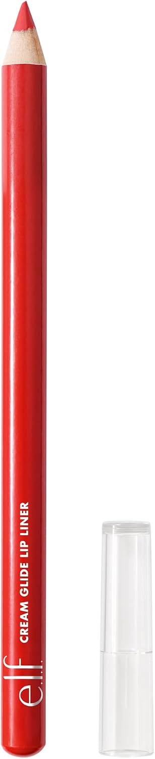 e.l.f. Cream Glide Lip Liner, Lip Shaping & Modeling, Highly Pigmented Pen, Semi-Matte Finish, Vegan & Cruelty Free, Mauve Aside - Red Receipt
