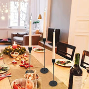 6PCS French Honey Gold Candle Holders,Set of 6 Tall Taper Candlestick fit for 3/4" Thick Pillar Candle&Led Modern Metal Candle Stands Decorative Table Centerpieces for Dinning Party Church,Decorative