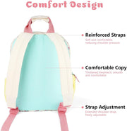 Toddler Backpack for Girls Boys, Cute Cartoon Plush Kids Mini School Bag, Lightweight Preschool Daypack for Travel, Nursery, Kindergarten 2-6 Years - Mustard