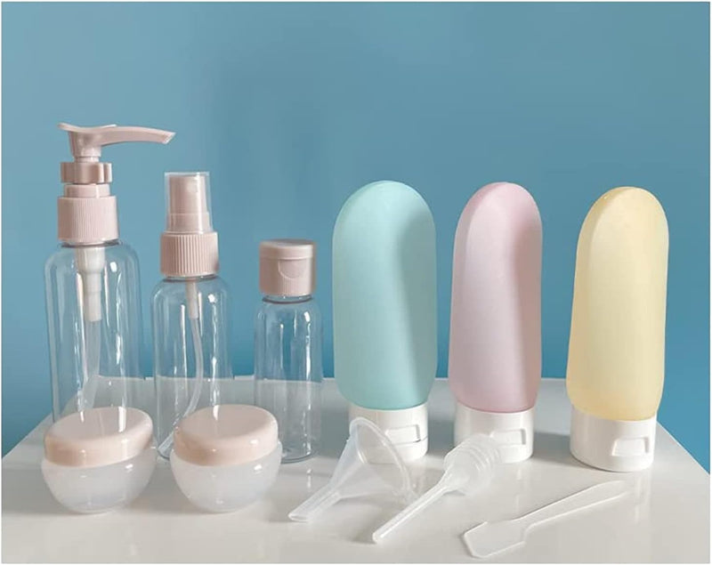Leenwa 11 PCS Silicone Travel Bottles Set, TSA Approved Leak Proof Sque