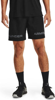 mens Ua Woven Graphic Wm Shorts - Black / / Pitch Gray