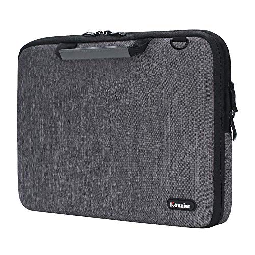 iCozzier 17 Inch Handle Laptop Briefcase Shoulder Bag Electronic Accessories Organizer Messenger Carrying Case Sleeve Protective Bag with Shoulder&Luggage Strap - Grey