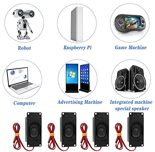 Excefore Wired Speaker Mini Loundspeaker Micro Narrator 3 Watt 4 Ohm Speakers for Small Electronic Projects Advertising Machines LCD TV Monitors Black (4Pack)