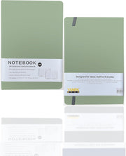 Yanek A5 Lined Notebook - Hardcover, 160 Pages, Writing Pad for Notes, Journals, Sketches, School, Office, and Personal Use - Durable, Portable, Pack of 1 (Black) - Sage Green