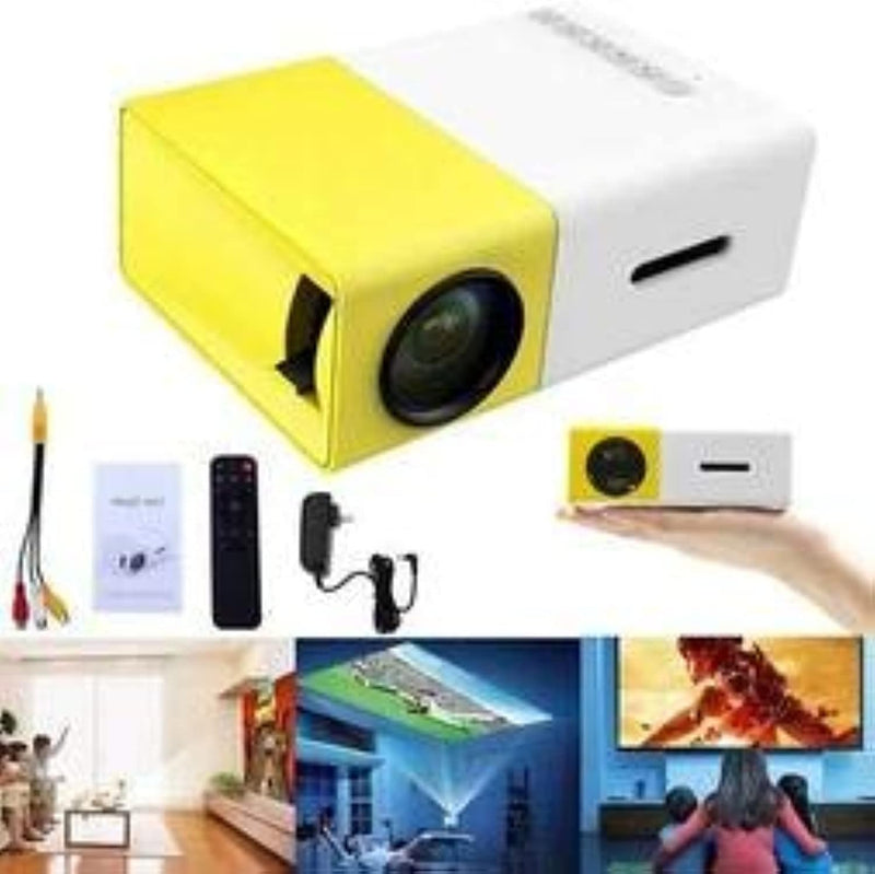 YG300 Mini Portable Projector 400 - 600 Lumens LCD Video Projector Support HDMI / USB / AV / CVBS/ Remote Control for Home Cinema Theater Indoor/Outdoor Movie projectors Yellow