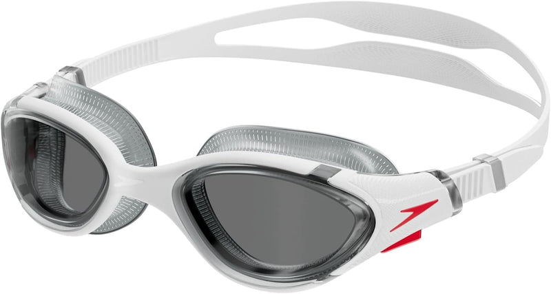 Speedo Unisex Adult Biofuse.2.0 Swimming Goggles, White, One Size - One Size White/Red/Light Smoke