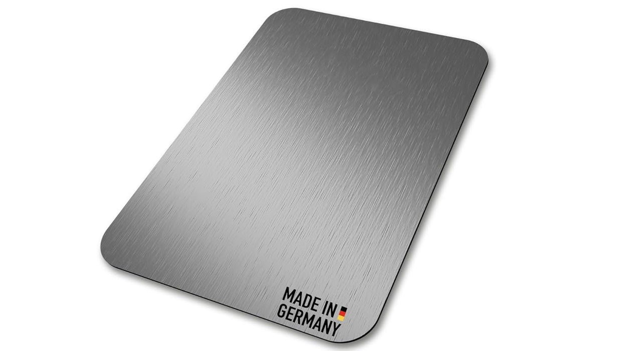 BEHE Stainless Steel Chopping Board, Made in Germany, Hygienic Chopping Board, Cutting Board, Non-Slip for the Kitchen, Food-Safe, Antibacterial and BPA Free (Set of 1 without Handle)