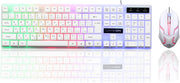 GAMEON DOMINION GO21KM-B RGB Wired Keyboard & Mouse Combo Full-Size English/Arabic Layout, Multi-Zone Rainbow Backlighting, Ergonomic Design, USB Wired Connectivity - White DOMINION | Full Size | 100% | 104-Key | Keyboard + Mouse Combo | RGB