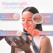 stylPro Wavelength LED Face Mask - Multi-Mode Skincare with Red, Blue, Near-Infrared Light for Wrinkles, Blemishes - Flexible, Rechargeable, User-Friendly, Designed in UK, Professional-Grade