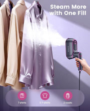Jack Rose Travel Steamer for Clothes 1200w,Steam Iron,Portable Handheld Travel Size Steamer iron,8S Fast Heat-Up,Large Ceramic Heat Panel(Purple-Gray)