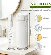 4 in 1 Travel Dispenser Bottles Refillable, 4Pack 30ML Travel Bottles for Toiletries, Portable Travel Toiletries Bottle Set, Portable Containers for Shampoo Lotion Conditioner Cream