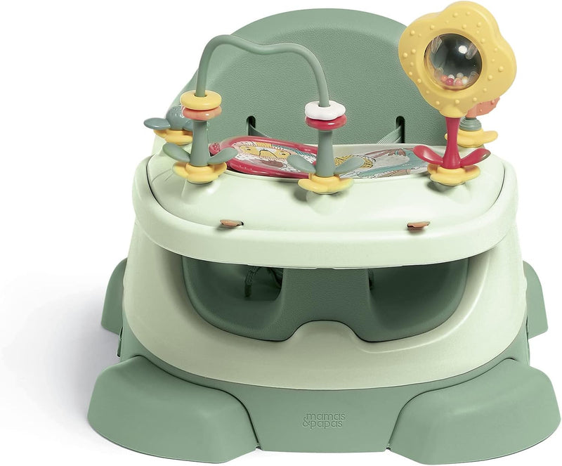 Mamas & Papas Baby Bug Booster Seat for Dining, Detachable Tray, Harness, Adjustable Seat and Non-Slip Feet - Pebble Grey