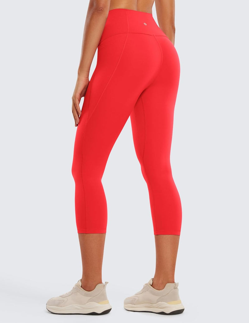 CRZ YOGA Womens Butterluxe Workout Capri Leggings with Pockets 21 Inches - High Waisted Gym Athletic Crop Yoga