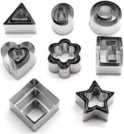 24 Pcs Cookie Stainless Steel Mold Set Food Fruits Biscuits Cutters For Icing Pastry Sugar Craft Cake Decoration With Box