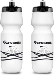 Bike Water Bottles 24oz Bicycle Mtb Road Mountain Bottle Squeeze 750ml Bpa Free for Cycling Sport 2 Pack - White 2 Pack