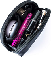 Half Moon Cosmetic Bag, Travel Makeup Pouch, Portable Waterproof Cosmetic Pouch for Girls Women, Small (ALL BLACK) - ALL BLACK