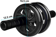 SKY LAND Ab Double Wheel Exercise Roller Wheels - Black, Abdominal Wheel, Core Strength & Stability Trainer for Home Workouts, Compact & Portable Abdominal Fitness Equipment