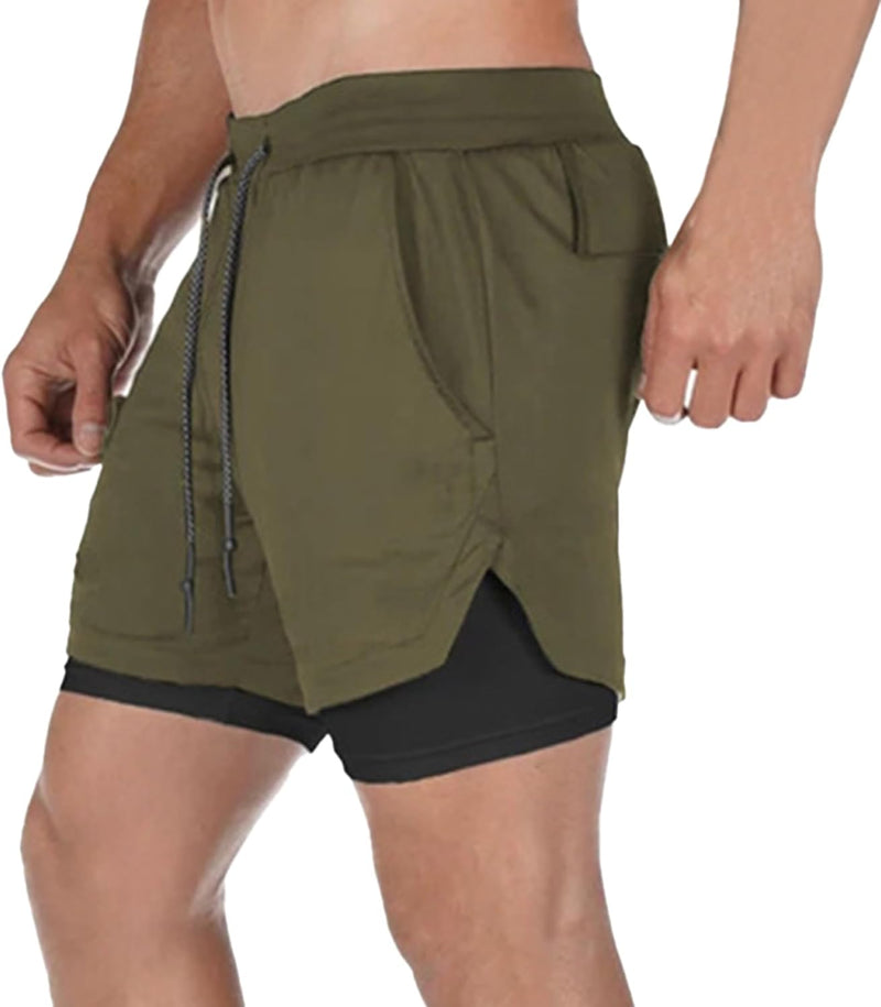 Dress Cici Gym Shorts for Men, Men's Activewear Running Shorts,Drawstring Gym Shorts Men, 2 Layer Loose Athletic Shorts with 4 Pockets