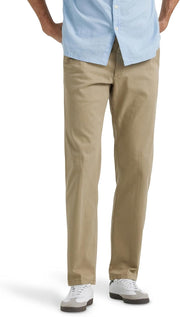 Lee Men's Extreme Motion Flat Front Regular Straight Pant - Original Khaki