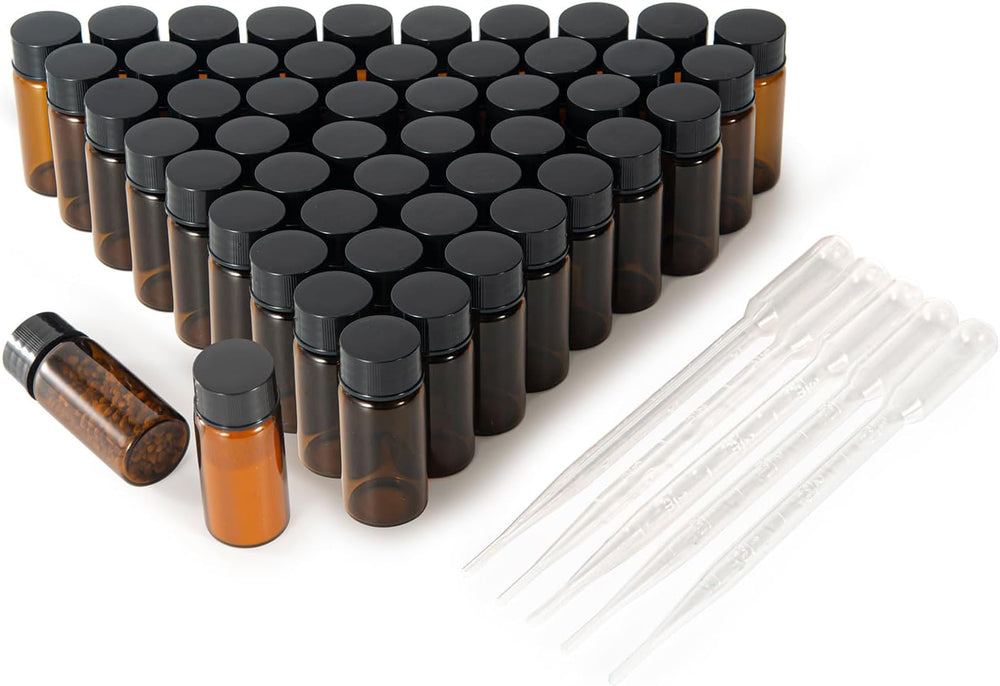 5ml Clear Small Glass Vials 100pcs with Screw Caps(100pcs)
