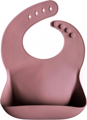 Silicone Bib Pale Mauve - Dusty Pink