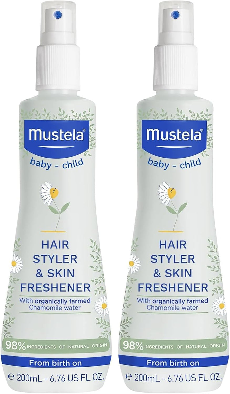 Baby Hair Styler & Skin Freshener - with Natural Avocado & Chamomile Water - Vegan & Hypoallergenic - 200ml (Pack of 2)