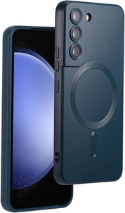 Magnetic for Samsung Galaxy S23 Ultra Case,Soft Silicone Samsung S23 Ultra Phone Case with Camera Protection,Anti-Fingerprint Samsung Galaxy S23 Ultra Case Compatible with MagSafe, Red - S21 Plus Green