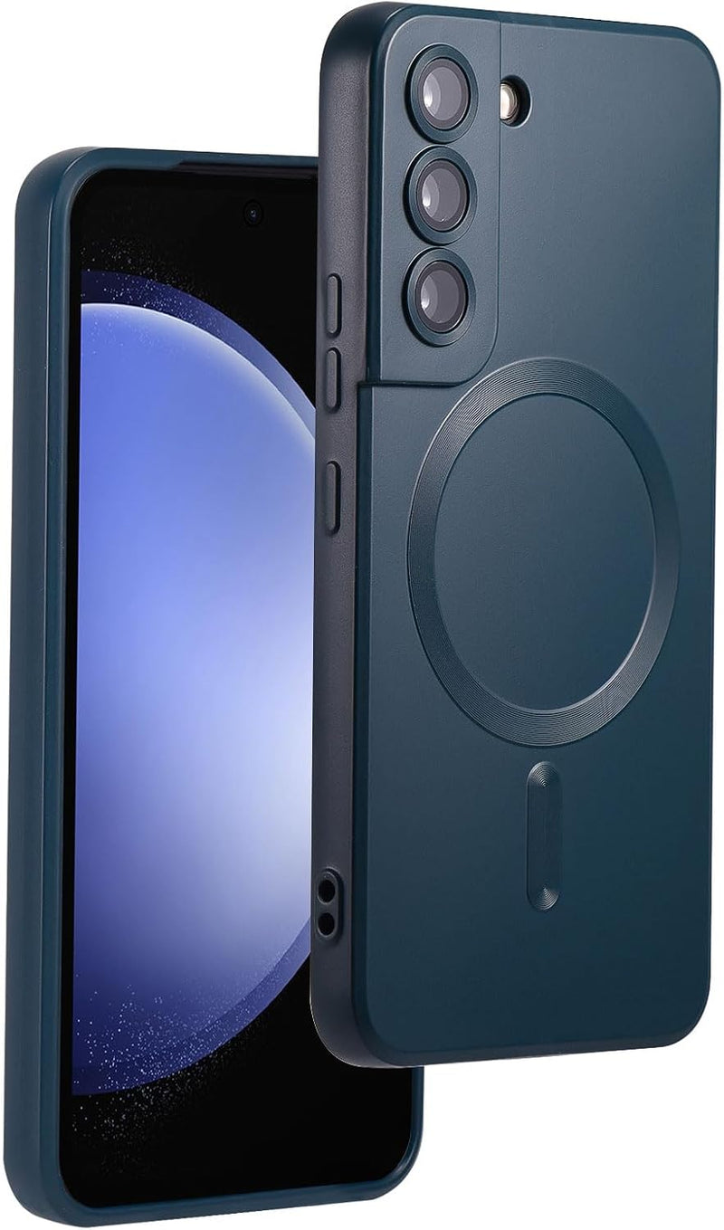 Magnetic for Samsung Galaxy S23 Ultra Case,Soft Silicone Samsung S23 Ultra Phone Case with Camera Protection,Anti-Fingerprint Samsung Galaxy S23 Ultra Case Compatible with MagSafe, Red - S21 Plus Green