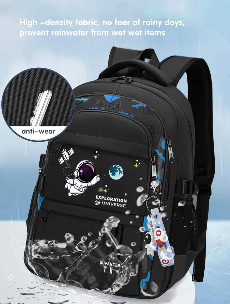 Astronaut Backpack for Boys Teens, Large Capacity School Bag Bookbag for Kids Elementary Middle