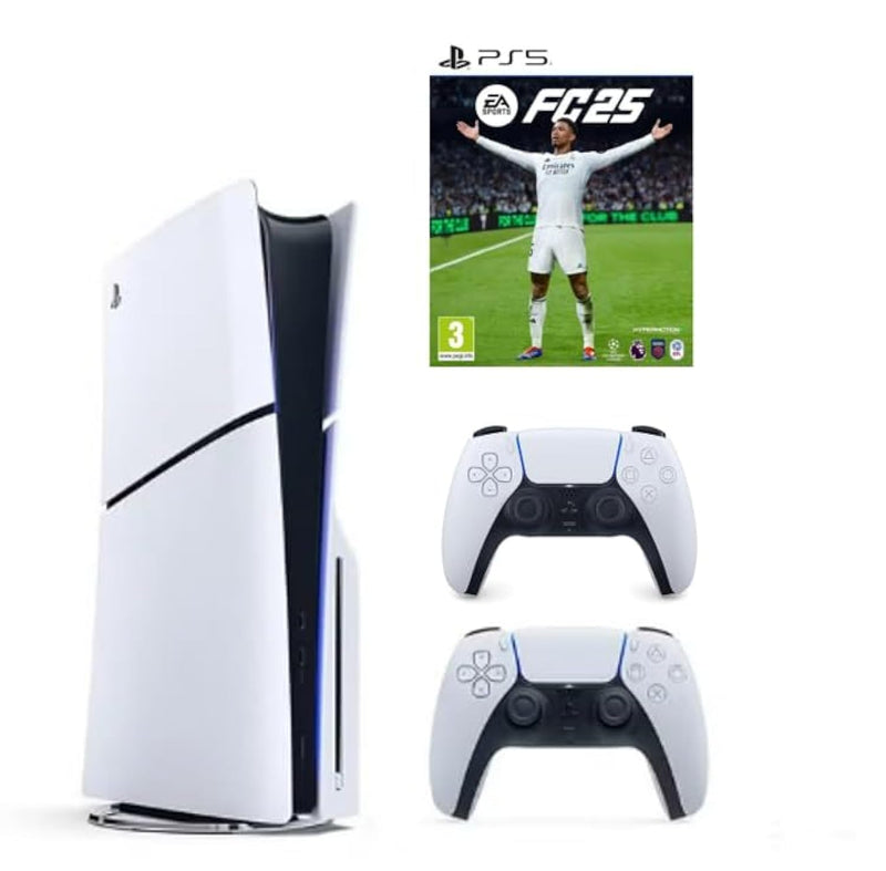 SIE Sony PlayStation 5 Slim Disc with Extra Dualsense White Controller and FC25 - International Version