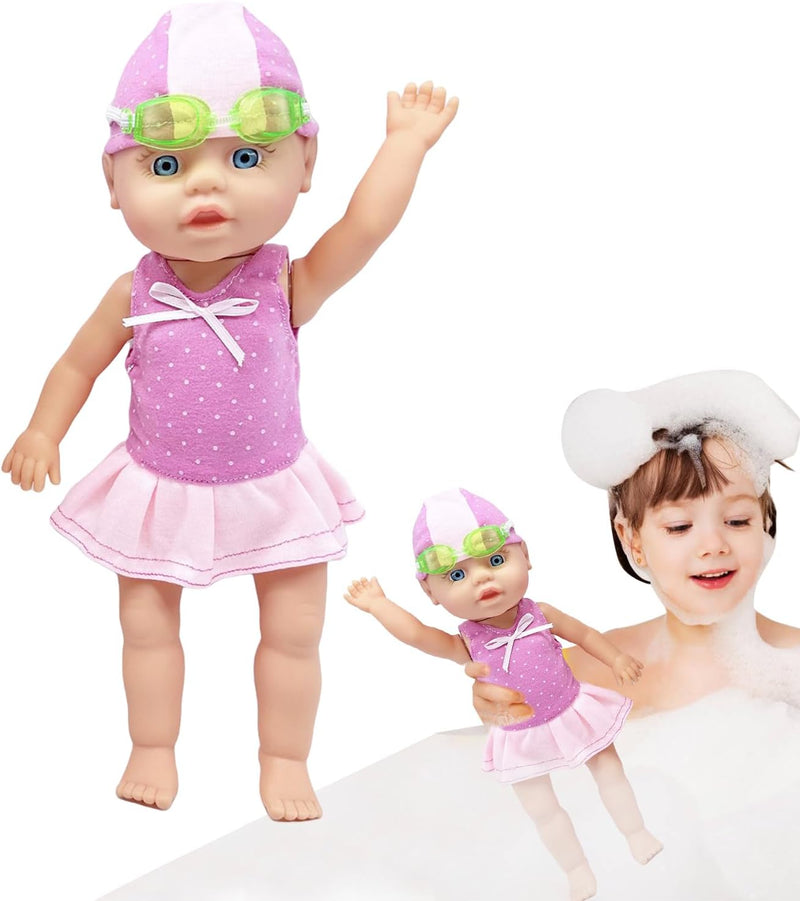 Bath Swimming Doll Toy, Baby Doll for Bathtub, Waterproof Bathtub Pool Floats, Battery-Powered Bathtub Toy Floating Swimming Figure for Beach Pool Outdoor Indoor