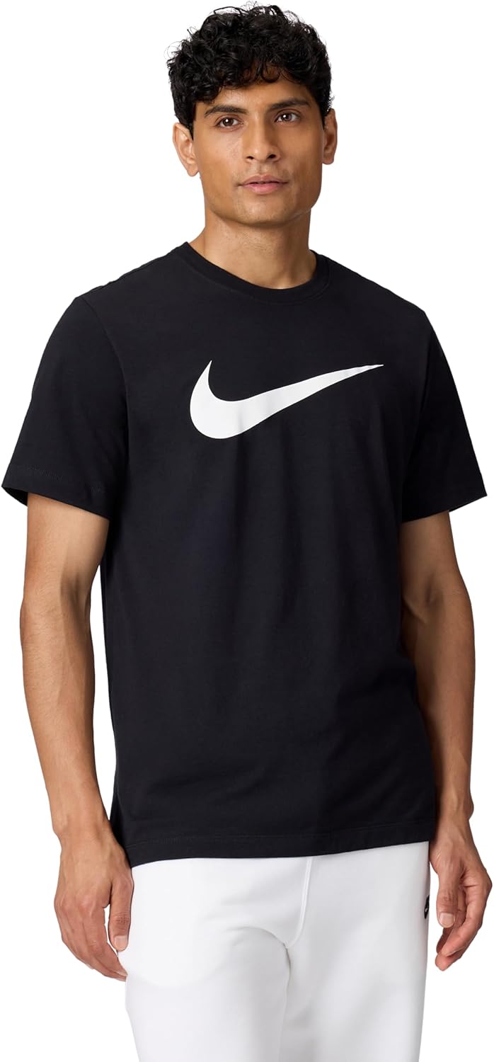 Mens M NSW TEE ICON SWOOSH T-Shirt - BLACK/(WHITE)
