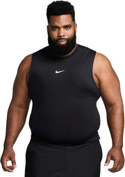 Mens Pro Dri-FIT Slim Sleeveless TEES AND T-SHIRTS (pack of 1) - BLACK/(WHITE)